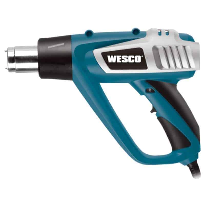 Pistola de calor Wesco WS6427 de 2000 W, decapador eléctrico profesional para remover pintura, soldar plásticos y secado rápido.