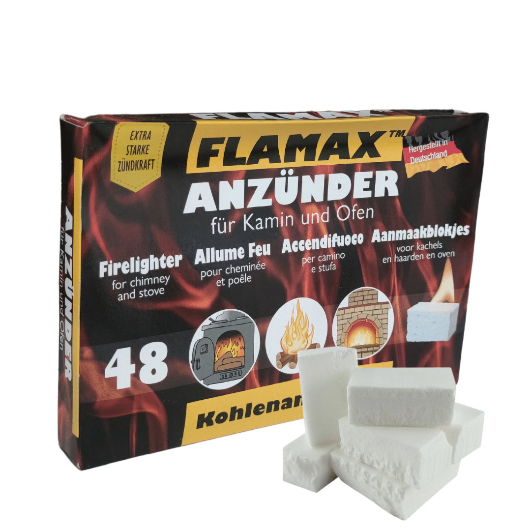 iniciadores de fuego Flamax, pastillas ecológicas para encendido rápido y fácil de parrillas, chimeneas y estufas a leña