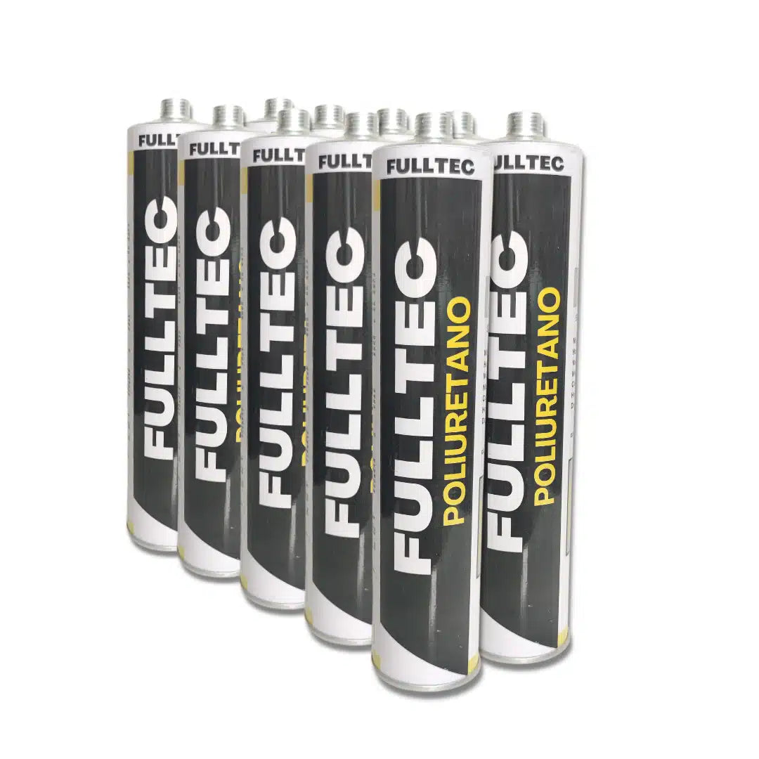 Sellador de poliuretano Fulltec 300ml para juntas y construcción.