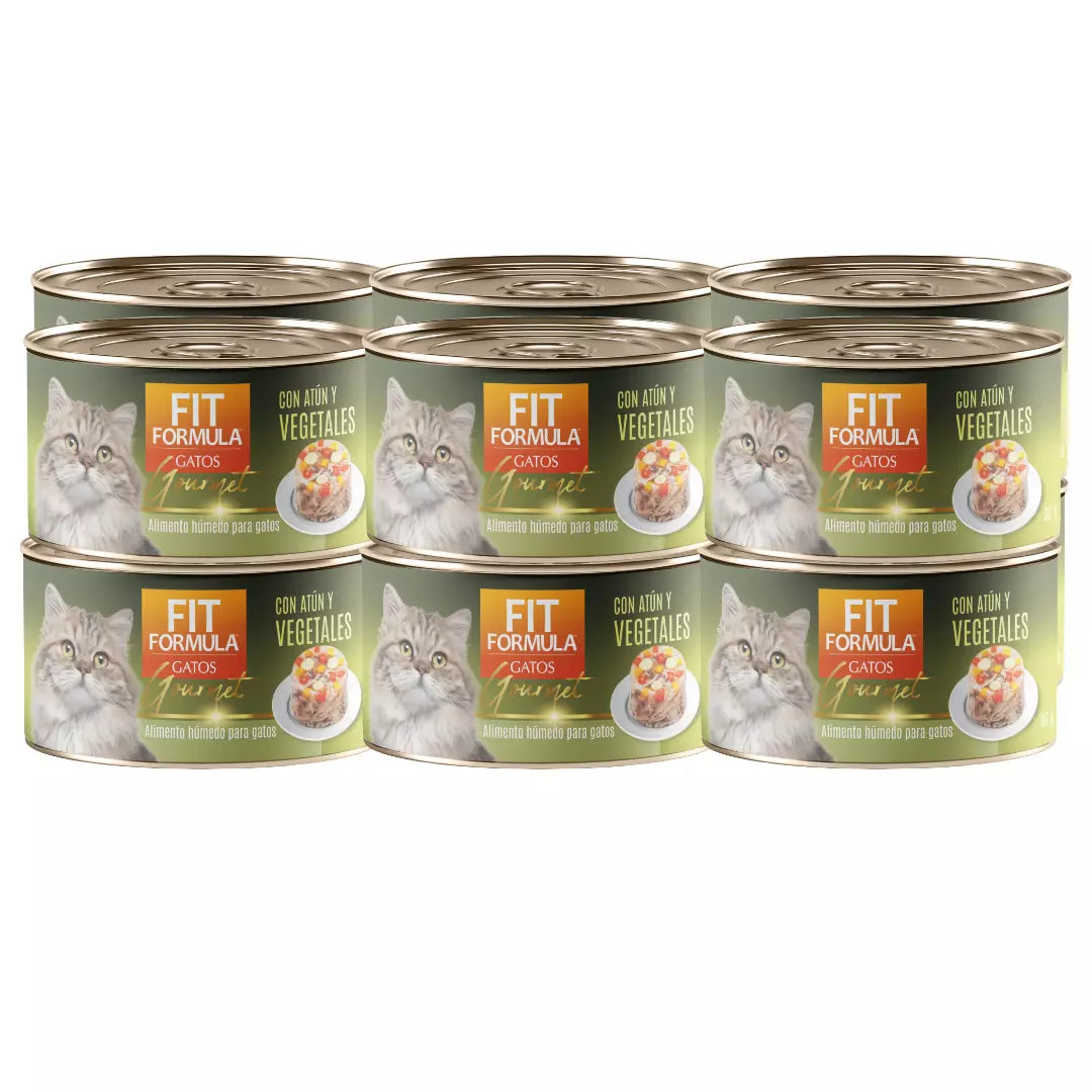 Cajas de alimento húmedo Gourmet para gatos, sabor premium con verduras