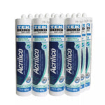 Caja de 12 cartuchos de sellador acrílico pintable Tekbond de 280ml, ideal para grietas en paredes y uniones de marcos