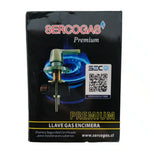 Llave de paso de gas certificada SercoGas HI-HE de 1/2 pulgada, válvula de seguridad para la conexión y corte de gas en encimeras y estufas.