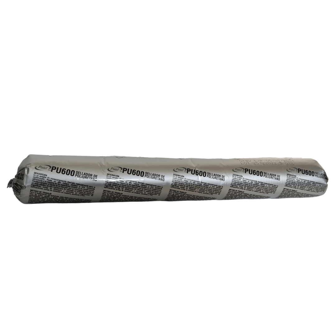 Pasta selladora de poliuretano Patel gris 600 ml, masilla elástica para sellado de juntas de dilatación, resistente al movimiento y a la intemperie.