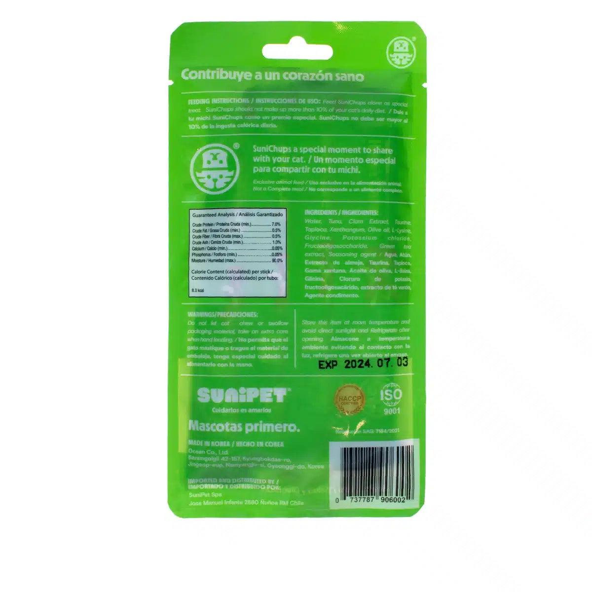 Snack Sunichups atún para salud cardíaca de gatos