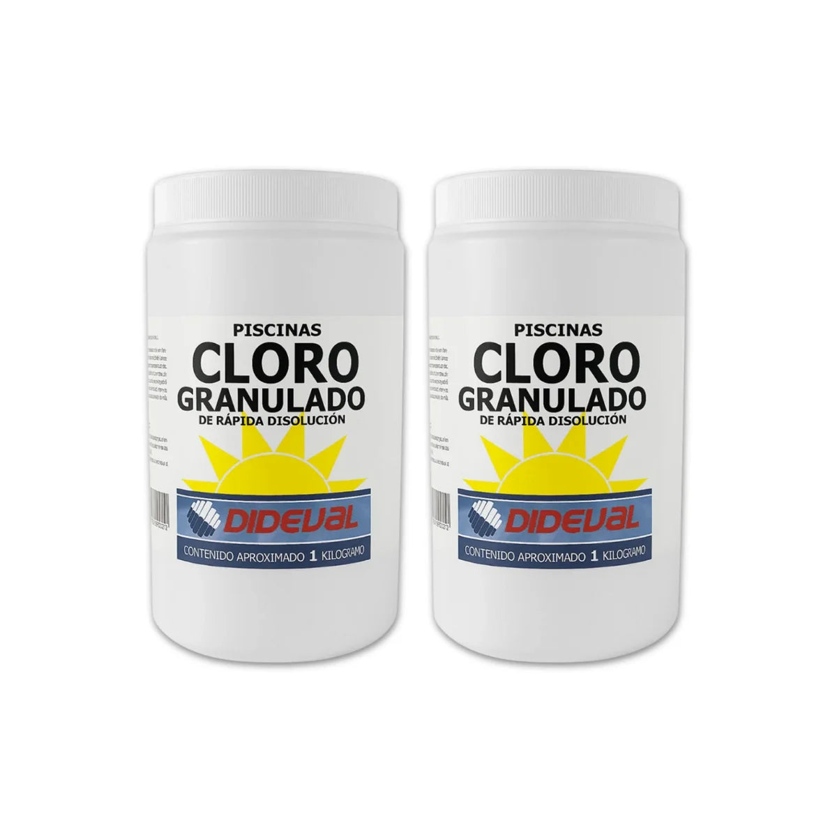 2x Cloro Granulado Para Piscinas Dideval 1Kg