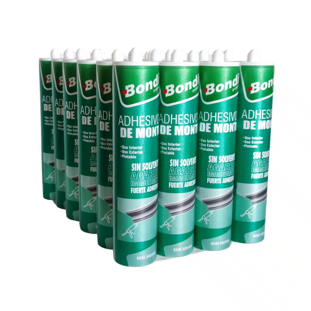 Caja de 24 cartuchos de adhesivo de montaje Bondit de 300ml, para fijación fuerte y permanente en construcción, sustituto de clavos