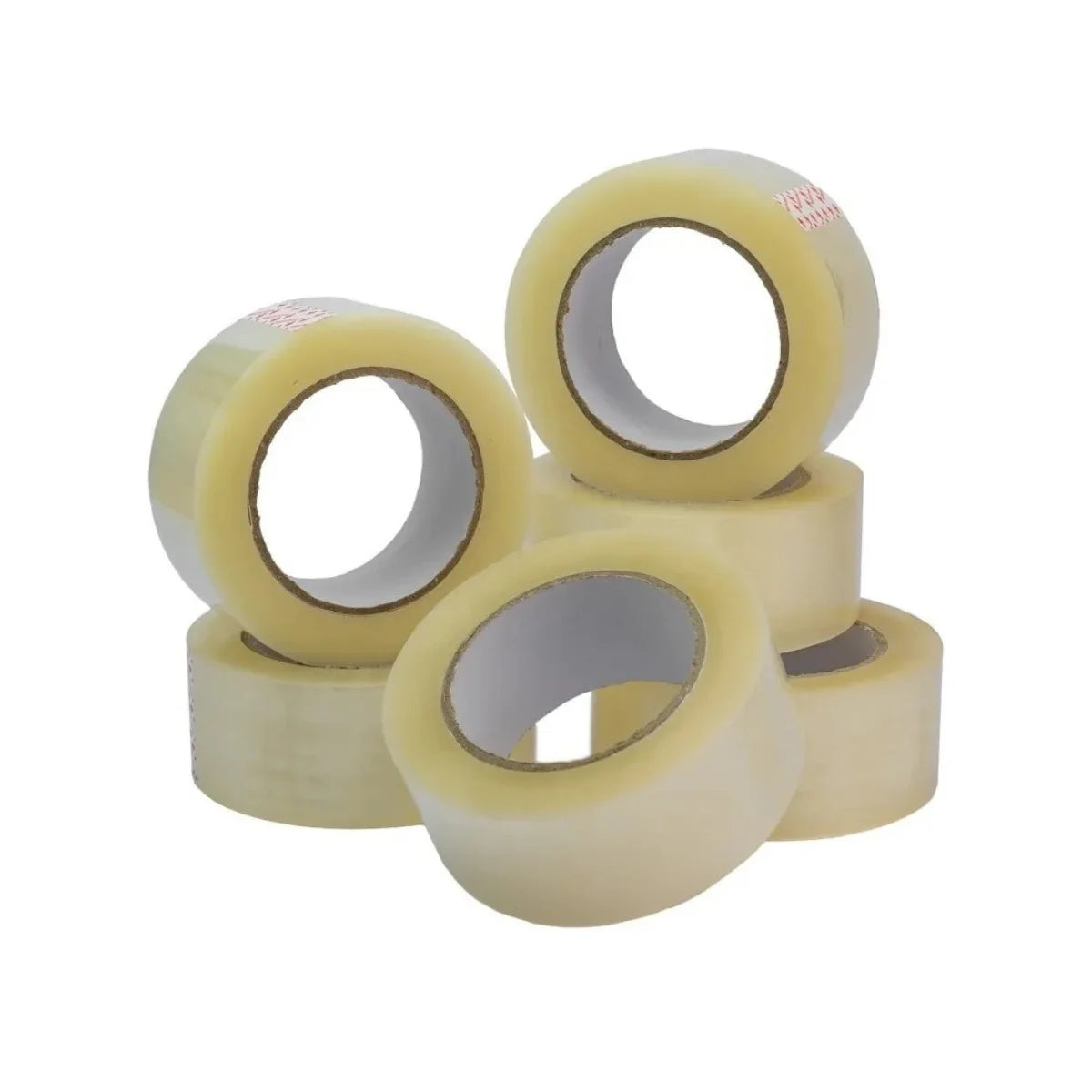 Pack 6 Cinta de embalaje transparente de 48 mm y 100 metros, acabado cristalino para lectura de etiquetas y adhesivo de alta sujeción.
