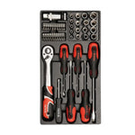 Caja de herramientas Yato YT-38951 de 80 piezas, incluyendo llaves, puntas y accesorios para trabajos de mecánica y hogar