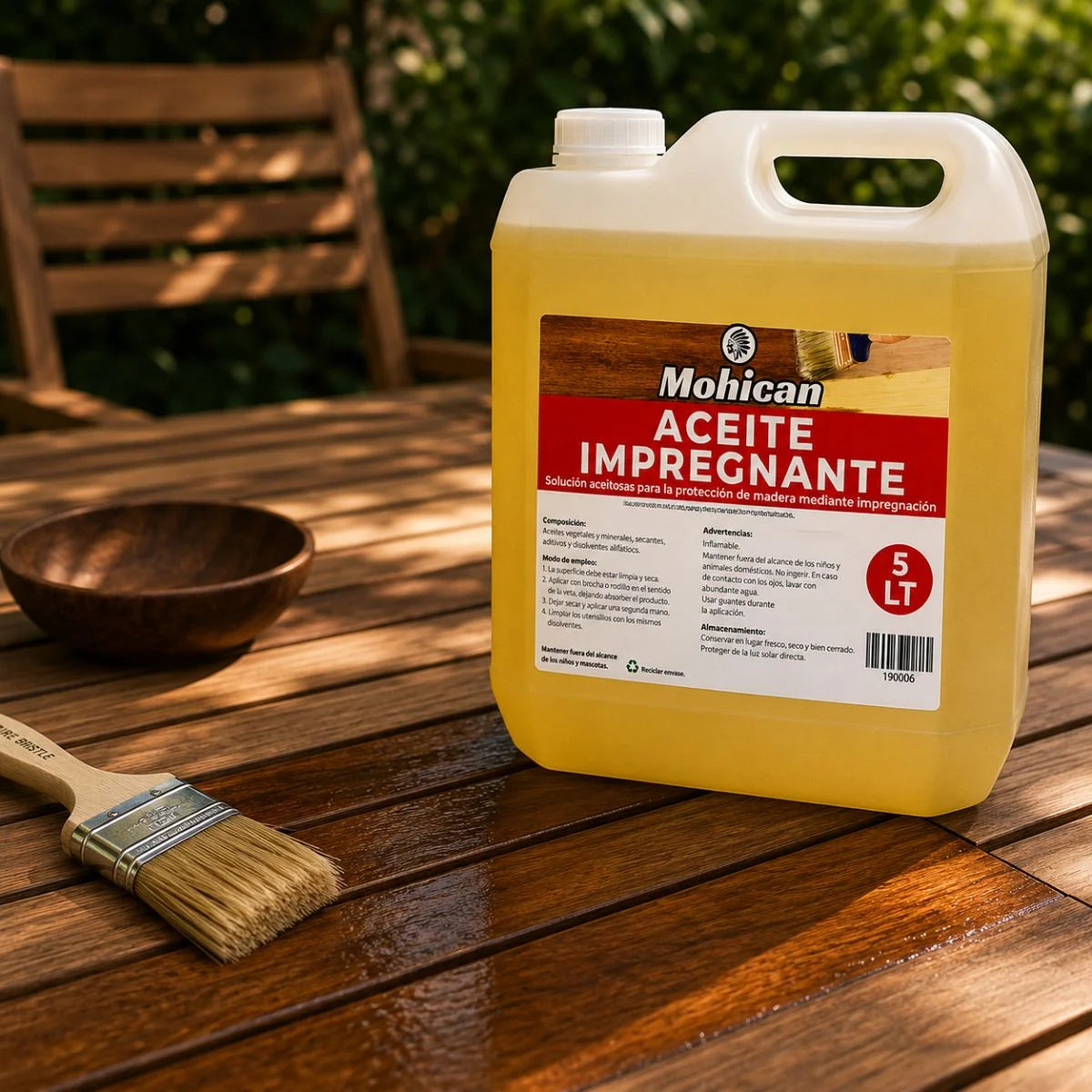 Aceite impregnante para maderas Mohican bidón de 5 litros