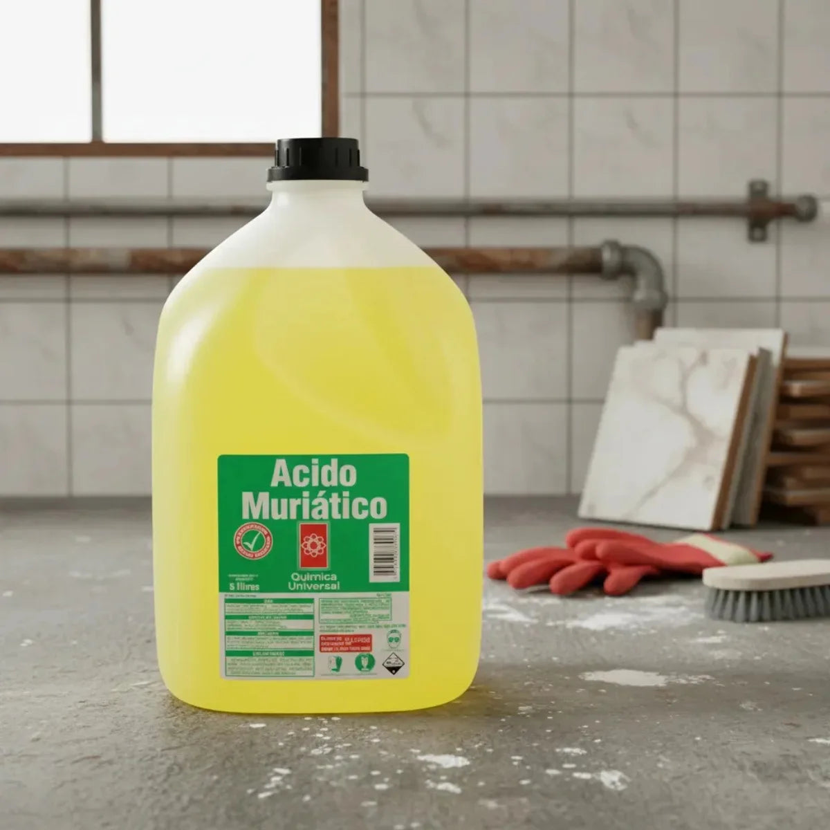 ácido muriático Química Universal para tratamiento de concreto y saneamiento.