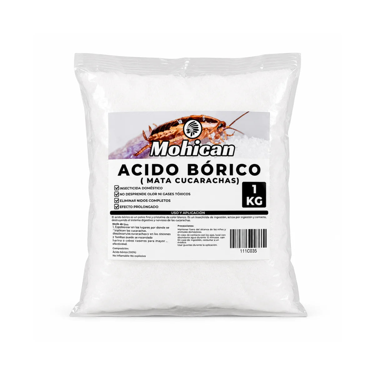 Ácido bórico mata cucarachas Mohican 1 kg en polvo