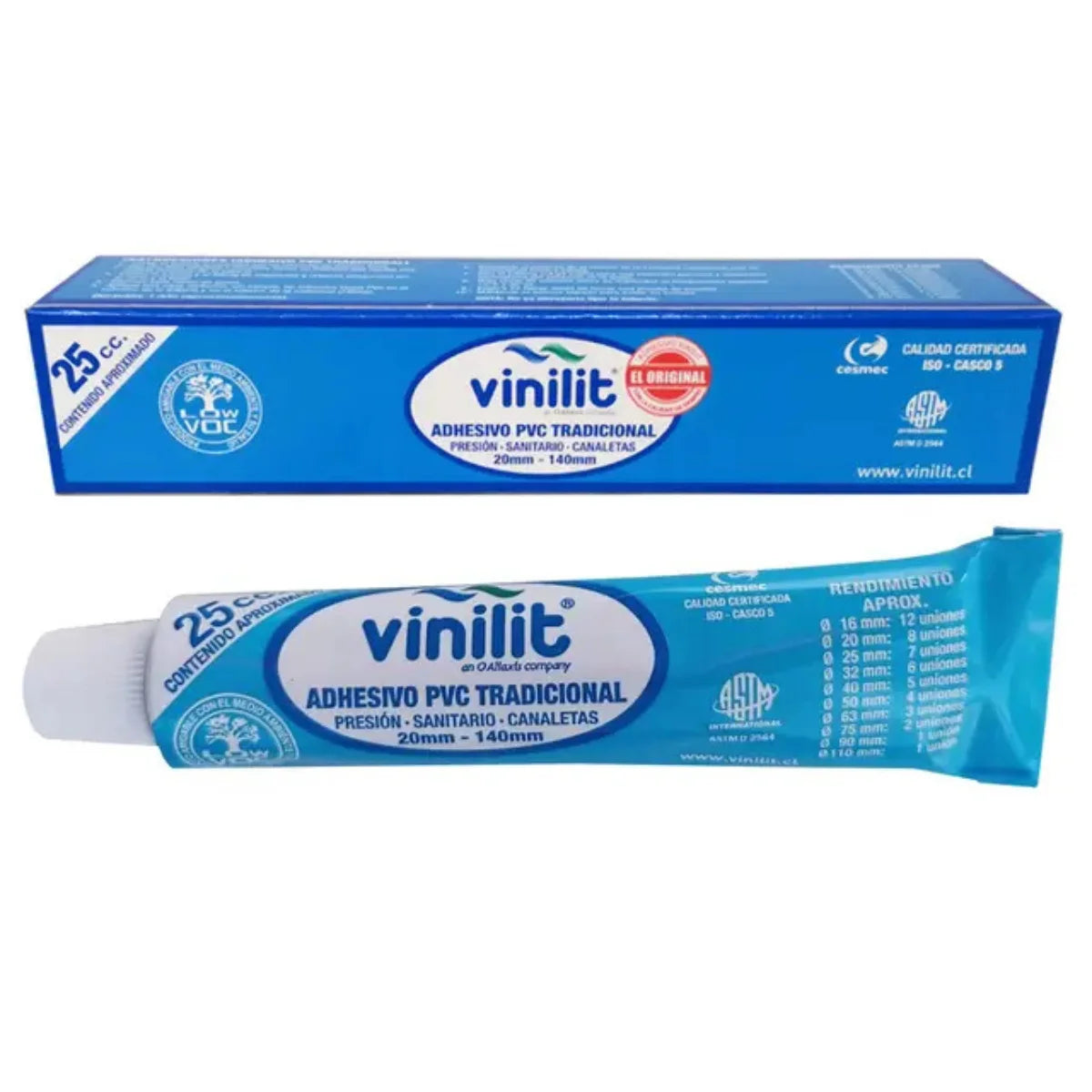 Adhesivo PVC Vinilit tradicional en pomo.