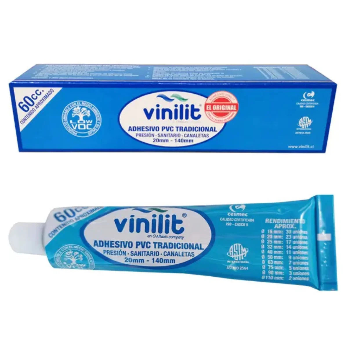 Adhesivo PVC Vinilit tradicional en pomo