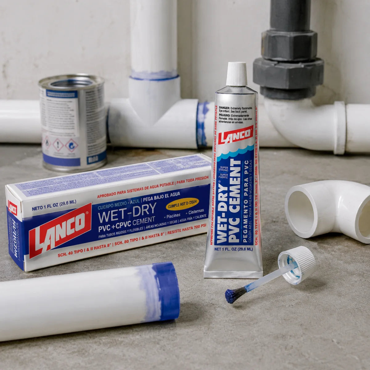 Adhesivo para PVC Wet-Dry Lanco 