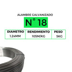 Rollo de 5 kg de alambre galvanizado calibre 