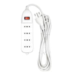 Alargador eléctrico Stanford blanco con 4 tomas y botón de encendido/apagado.