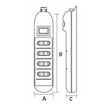 Alargador Stanford de 4 tomas con interruptor y cable de 5 metros