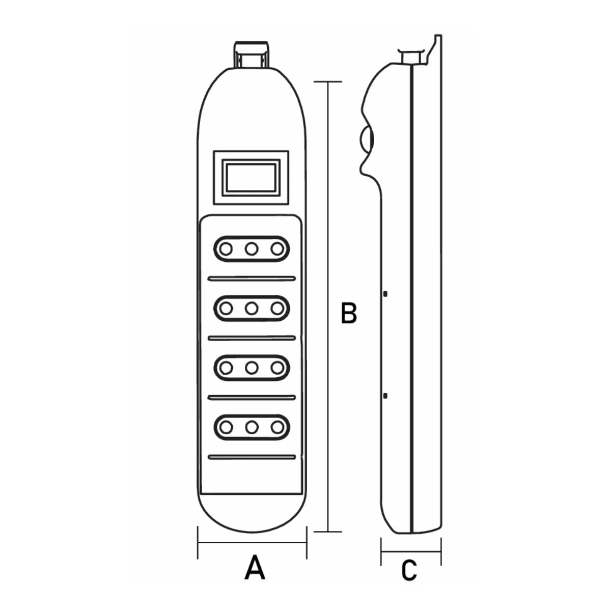 Alargador Stanford de 4 tomas con interruptor y cable de 5 metros