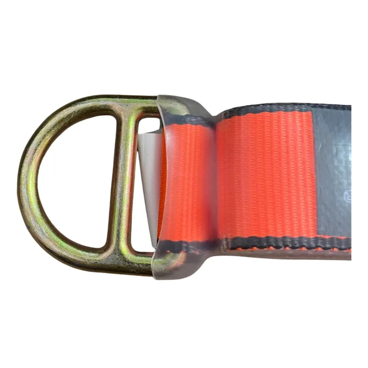 Amortiguador de caída corto marca Kbeen modelo KL-8300 con mosquetón y argolla de acero.