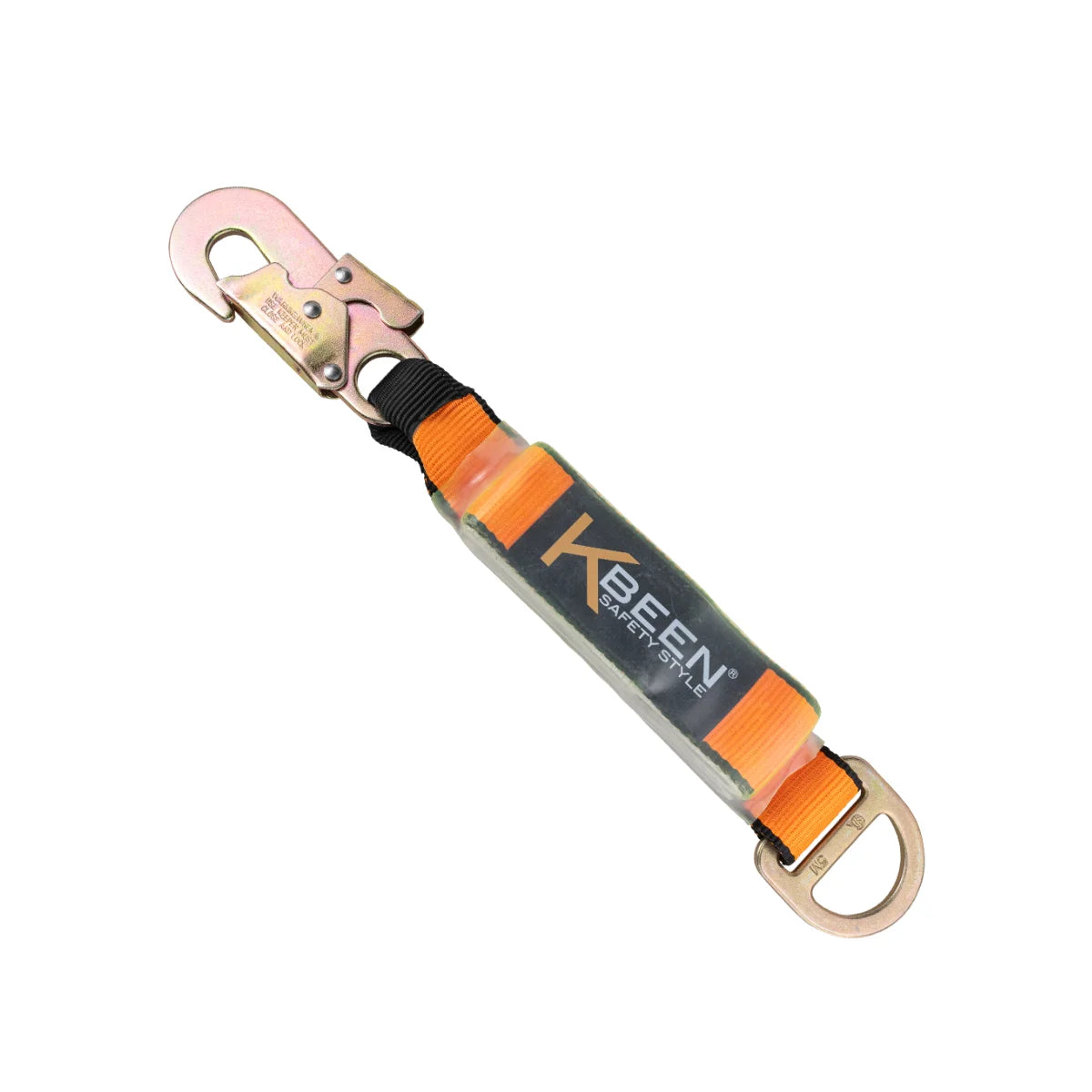 Pack de seguridad en altura Kbeen con arnés naranja, cabo de vida doble y absorbedor de energía.