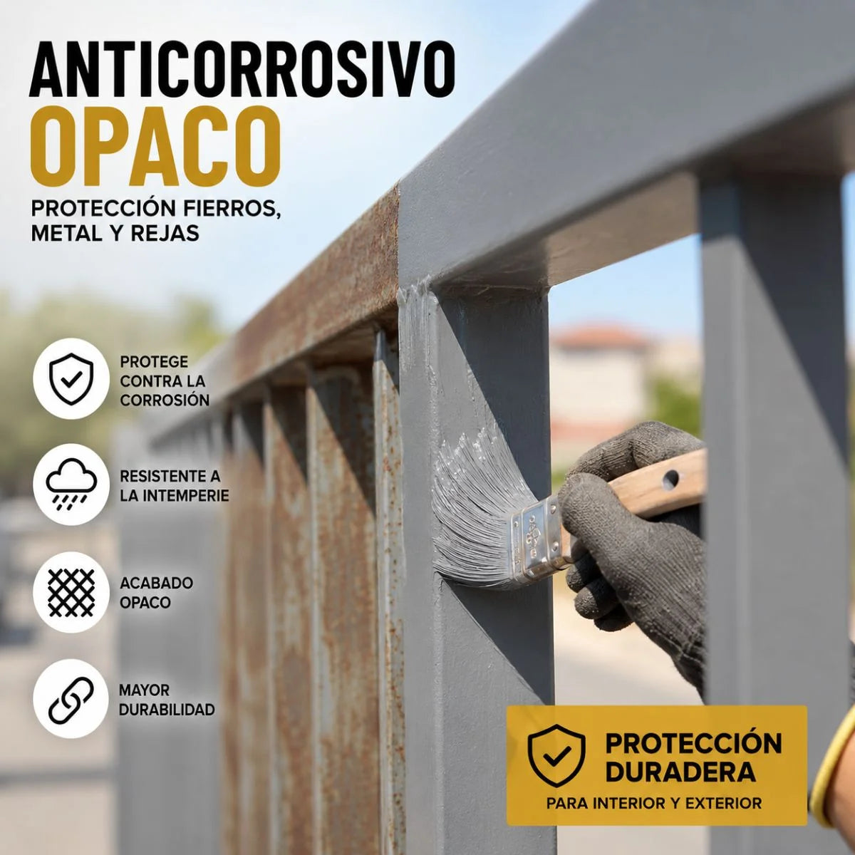 Anticorrosivo Mohican de 1/4 de galón para fierro y acero