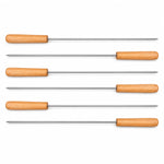 Set Grilltech de 6 pinchos niquelados de 40 cm para anticucho