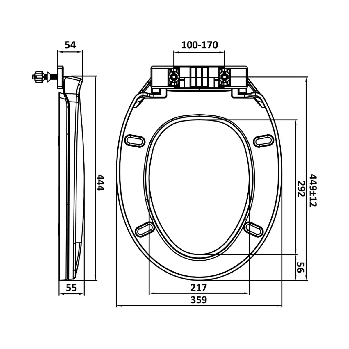 Asiento para inodoro blanco marca Grifix modelo Natura con sistema de cierre suave.