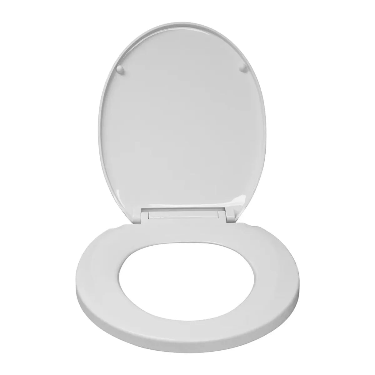 Asiento para inodoro blanco marca Grifix modelo Natura con sistema de cierre suave.