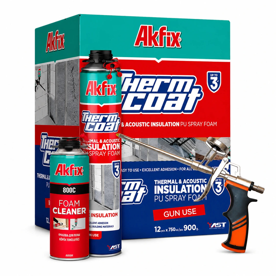 Kit 12x Espuma Poliuretano Proyectado Cleaner Y Pistola Aplicadora