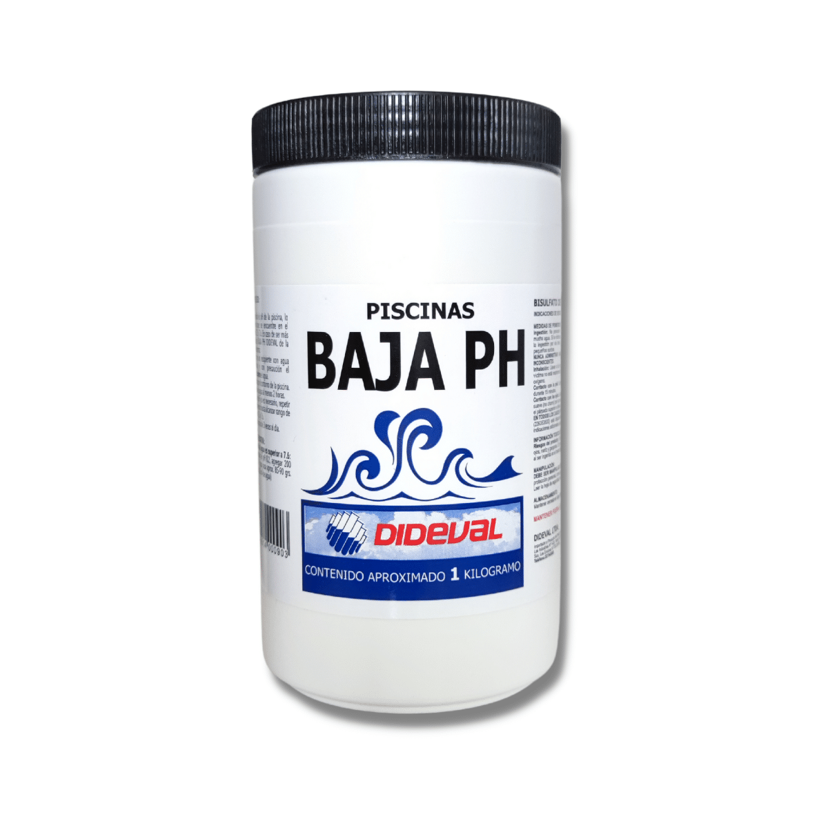 Baja pH Dideval para piscinas, químico para regular el nivel de acidez del agua.