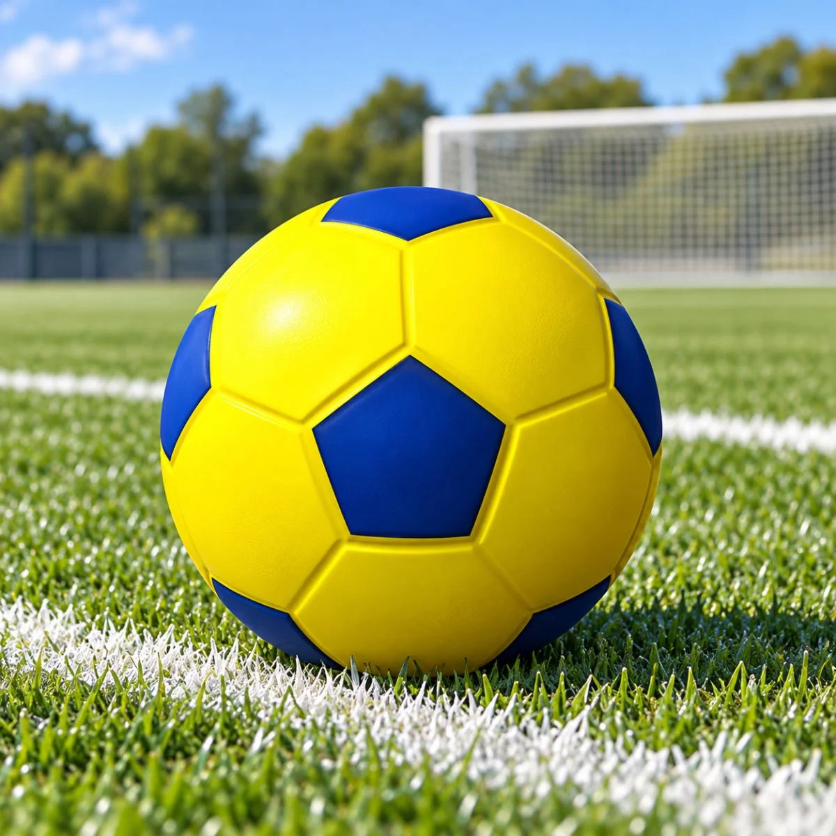 Pelota de fútbol de espuma Soft-PU UkTime N°8 amarilla