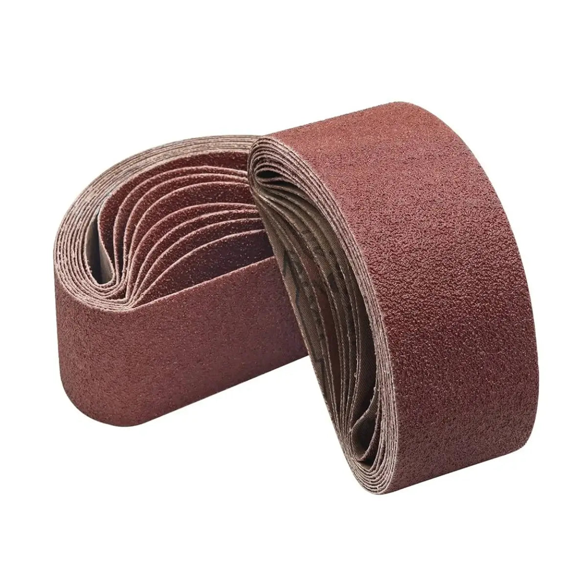 Pack de 10 lijas de banda Inoxcrom 3x21 de grano 100 para lijado de madera.