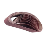 Pack de 10 lijas de banda Inoxcrom 3x21 de grano 100 para lijado de madera.