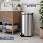 Basurero con pedal Täumm de 30 litros de acero inoxidable