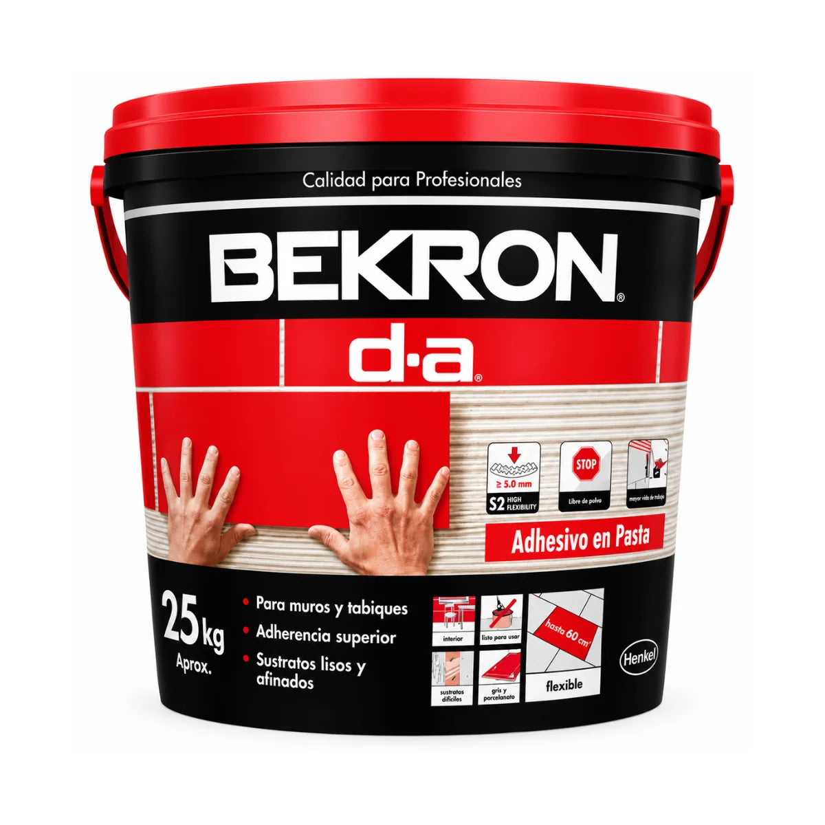 Adhesivo Bekron D-A en pasta de 15 y 25 kg para cerámicas y porcelanatos