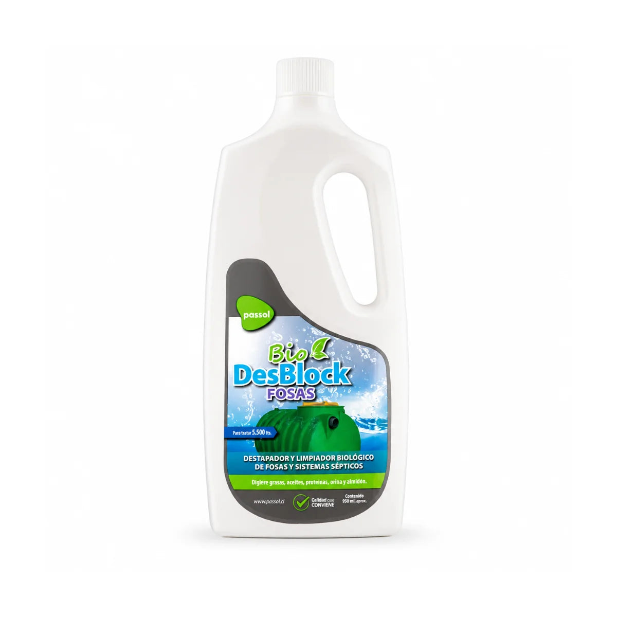 Bio Desblock Limpia Fosas Biológico Passol 950 ml