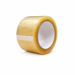 Rollo de cinta de embalaje adhesiva transparente de 52 micrones para sellado industrial.
