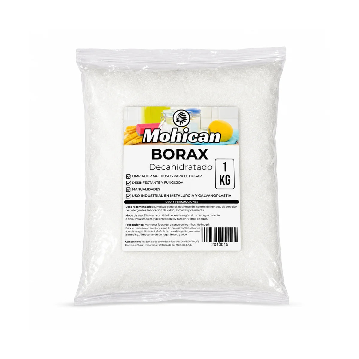 Bórax decahidratado Mohican 1 kg en polvo cristalino