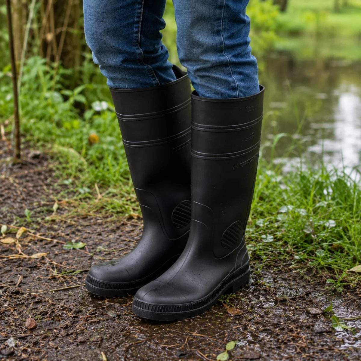 Botas de agua largas multiusos Mohican de PVC con suela antideslizante