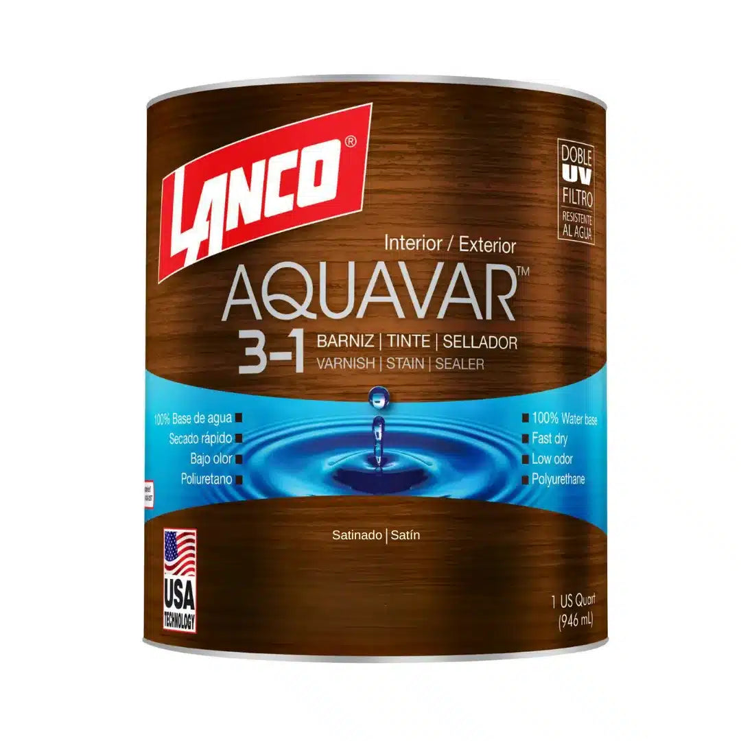 Barniz poliuretano 3n1 Aquavar Lanco para madera