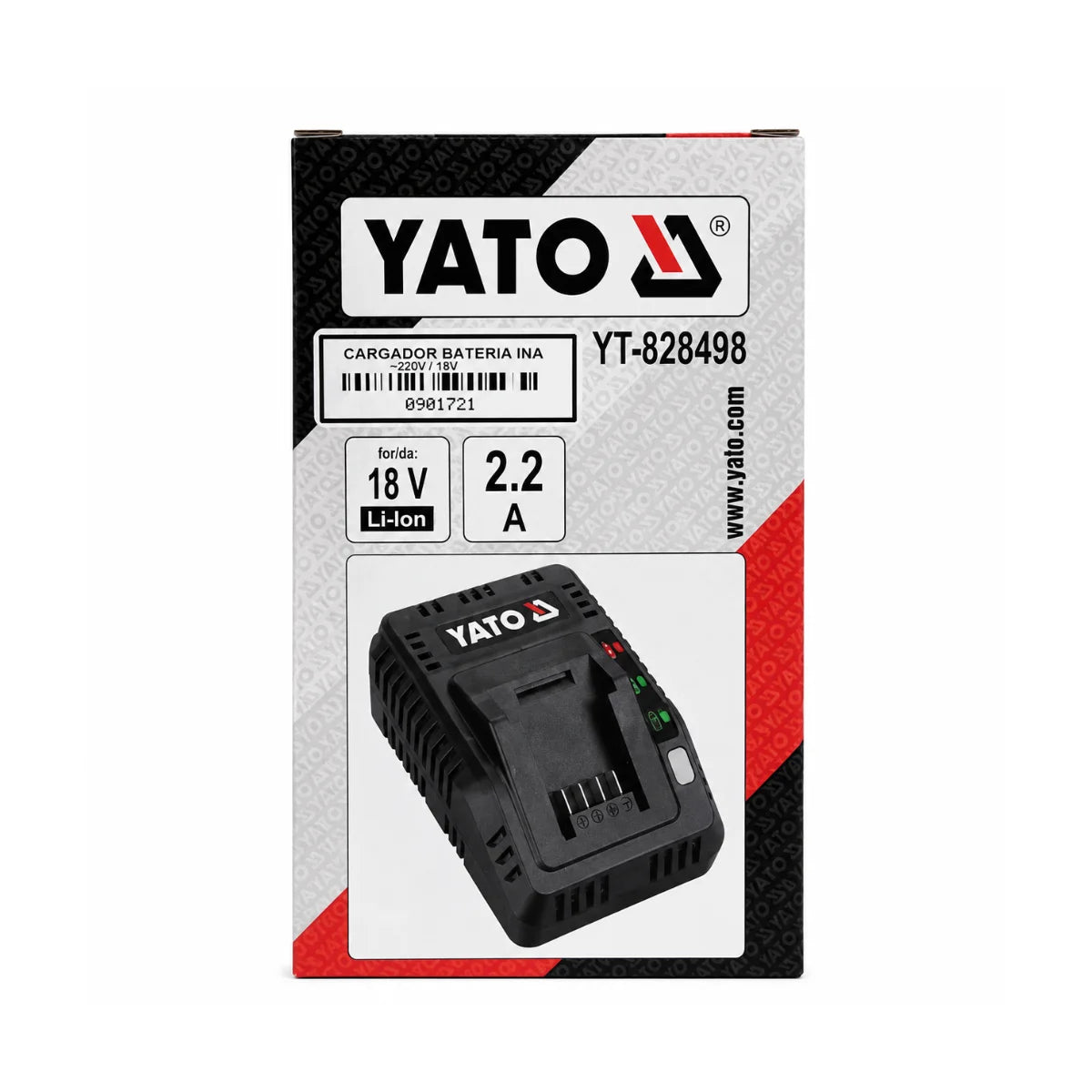 Cargador Rápido Yato YT-828498 para Baterías Li-Ion 18V
