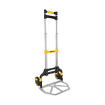 Carro de carga plegable Pretul 100 kg de aluminio con ruedas de TPR y diseño compacto para almacenamiento en espacios pequeños.