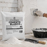 Cemento blanco Mohican en bolsa de 1 kg para morteros y reparaciones