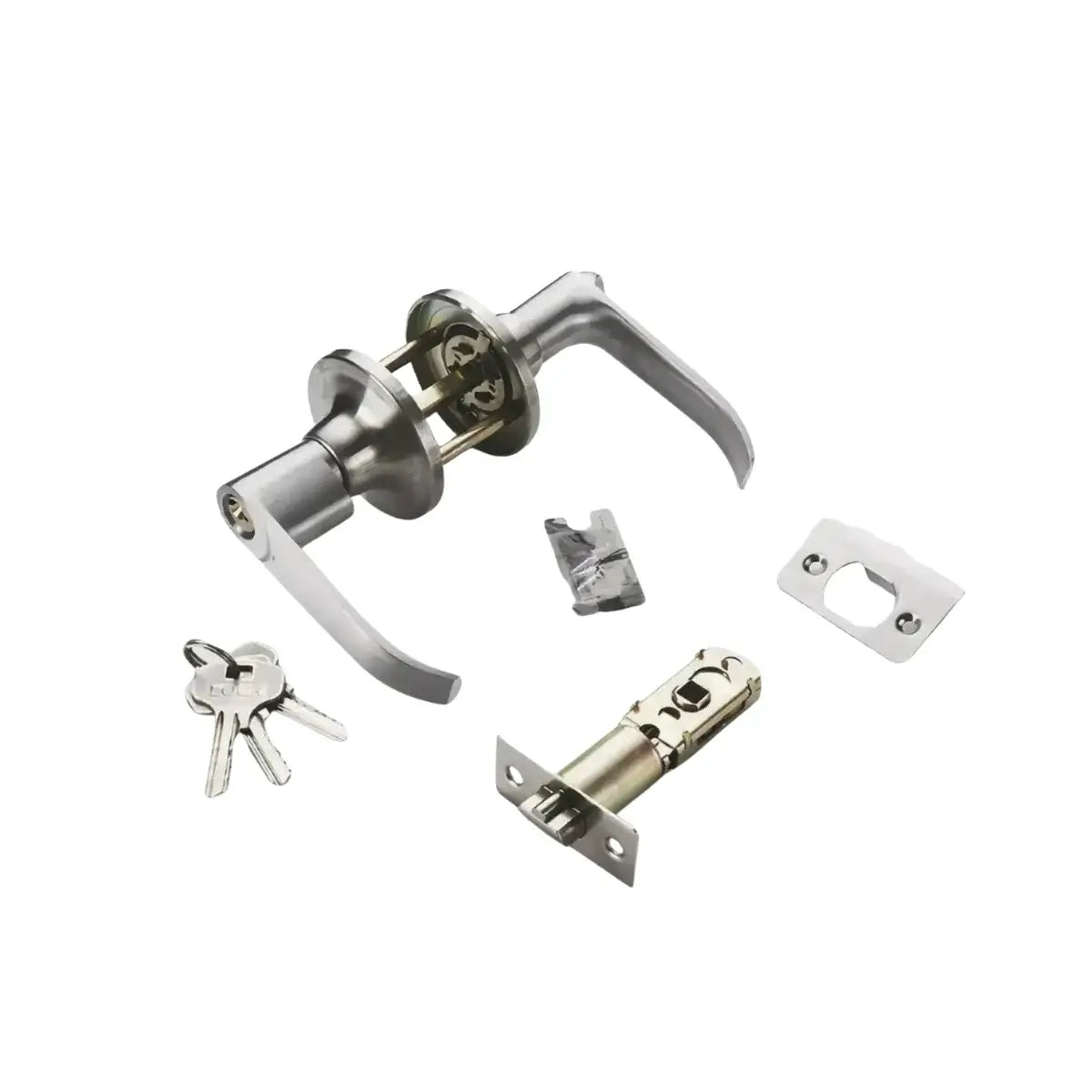 Cerradura de acceso de manilla Ferretools con seguro de mariposa y llave para puertas interiores.