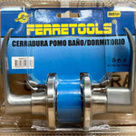 Cerradura de acceso de manilla Ferretools con seguro de mariposa y llave para puertas interiores.