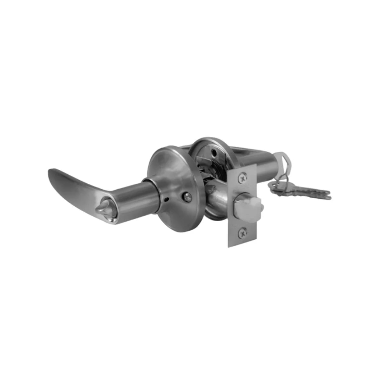 Cerradura tubular Bash de acero inoxidable y dorado para puertas de baño y oficina.