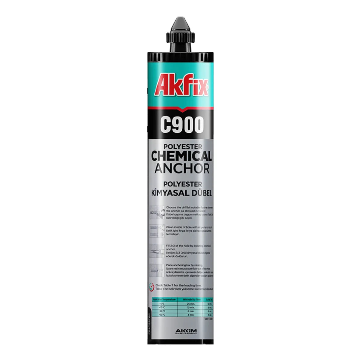 Anclaje Químico Akfix C900 300 ml para fijación estructural en hormigón y ladrillo