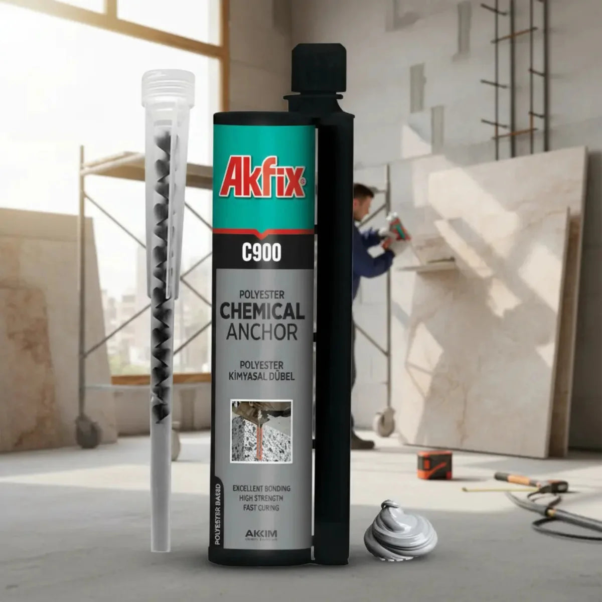 Anclaje Químico Akfix C900 300 ml para fijación estructural en hormigón y ladrillo