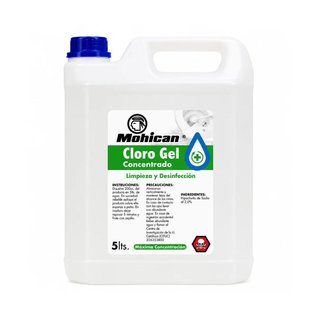 Cloro gel concentrado Mohican bidón de 5 litros