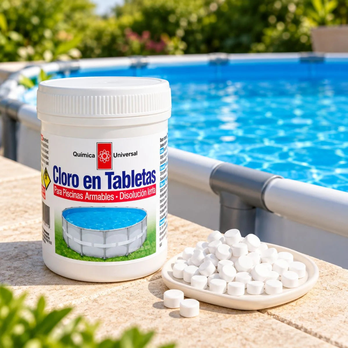 Cloro en Tabletas 20 g 1 kg Química Universal para Piscinas